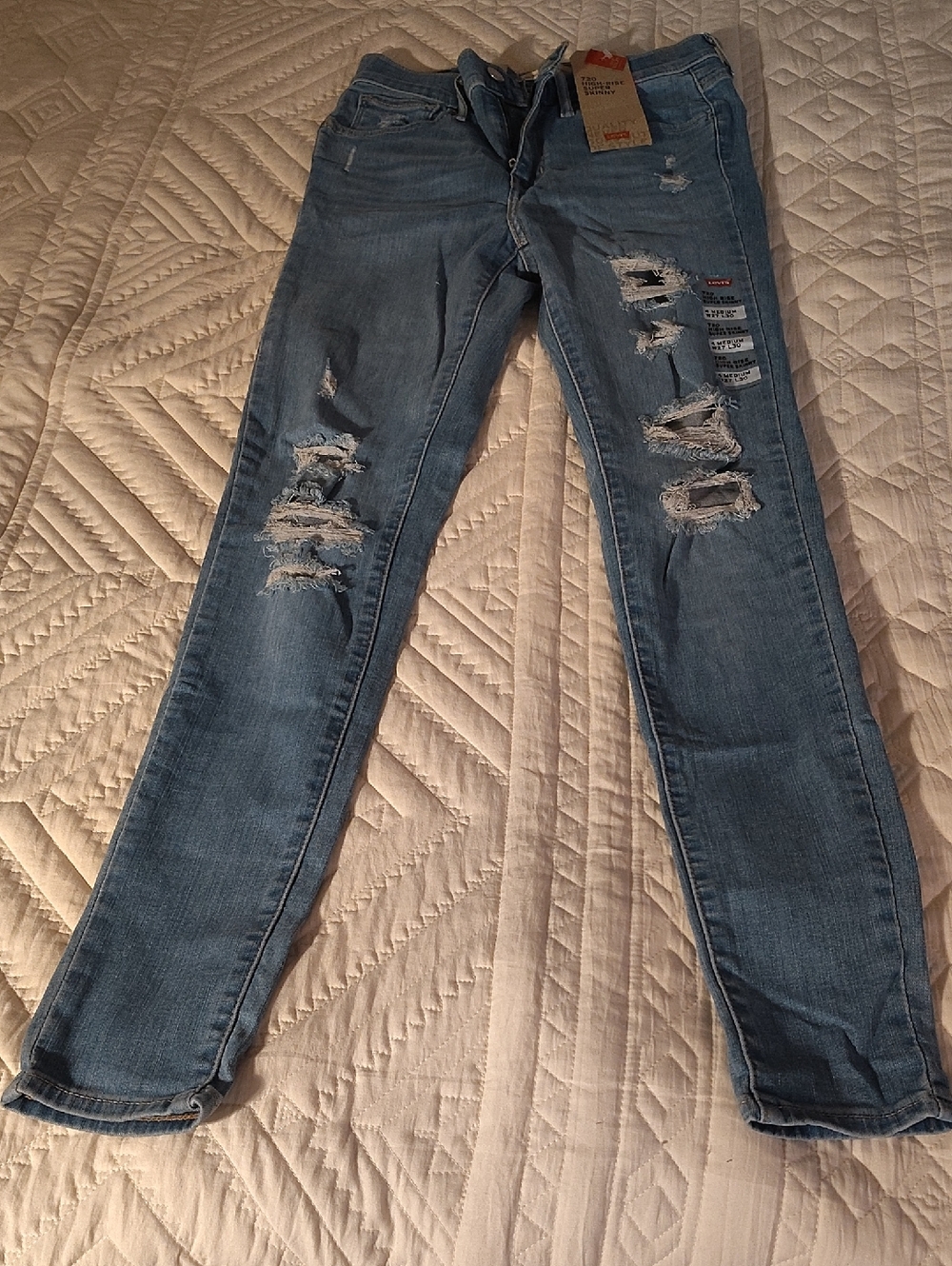 Levi's Light Blue Ripped Skinny Jeans